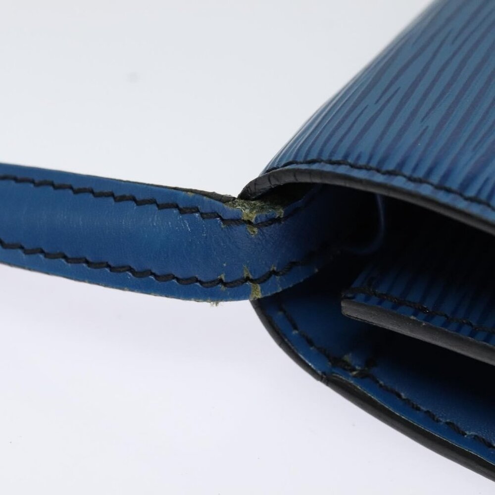 Authentic LOUIS VUITTON Epi Pochette Arche Shoulder Bag Blue M52575 LV - Picture 15 of 16